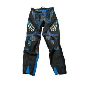 Fox Moto Racing Pants Kids Size 26 Black/Multi Youth Boys Blue Padded Protection
